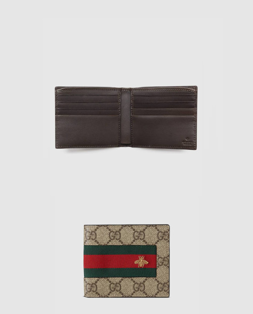 [GUCCI-구찌]GG 수프림 웹 반지갑 ‎408827