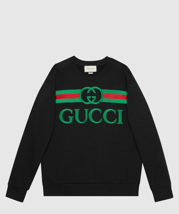 [GUCCI-구찌]로고 자수 라운드 맨투맨 티셔츠 469250