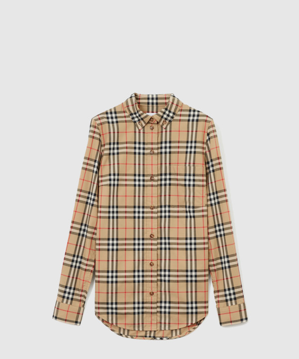 [BURBERRY-버버리]체크 스트레치 코튼 셔츠 80222841