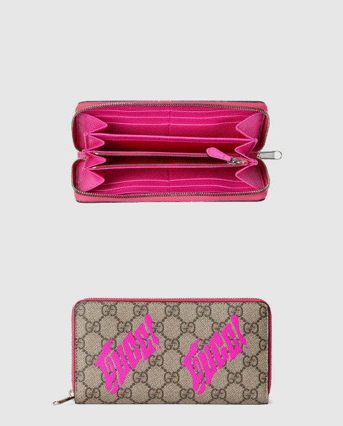 [GUCCI-구찌]투톤 GG 모노그램 지퍼 장지갑 835324