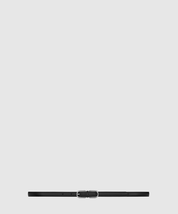 [SAINT LAURENT-생로랑]롱 버클 매끄러운 가죽 슬림 벨트 732242