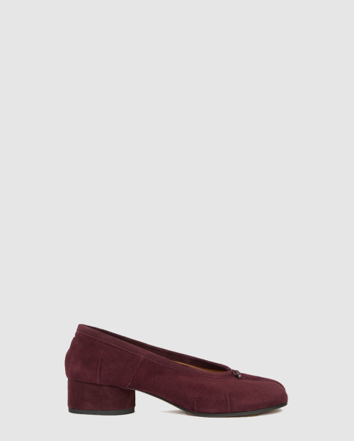 [MARGIELA-마르지엘라]타비 블록힐 스웨이드 펌프스 T5081