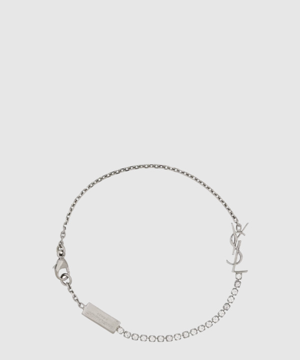 [SAINT LAURENT-생로랑]메탈 및 라인스톤 소재의 cassandre 참 브레이슬릿 712345